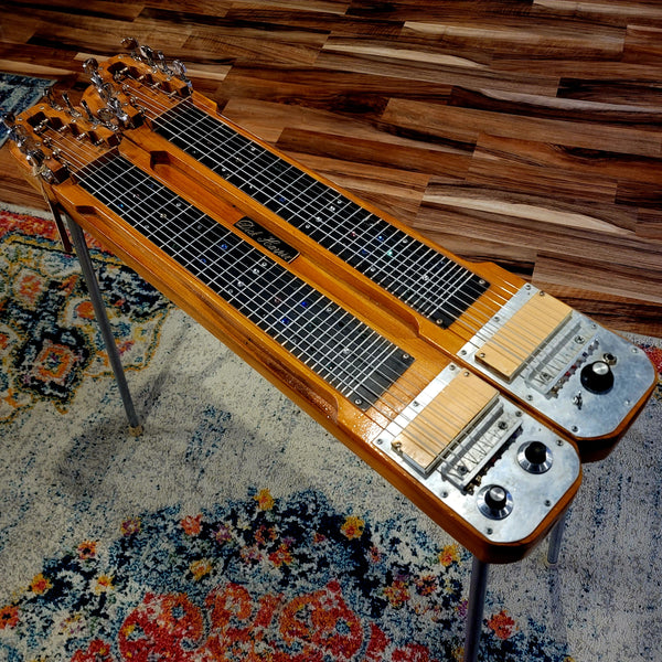 Homemade Custom Double-neck Lap Steel Guitar with Legs - No Pedal 8-String Necks