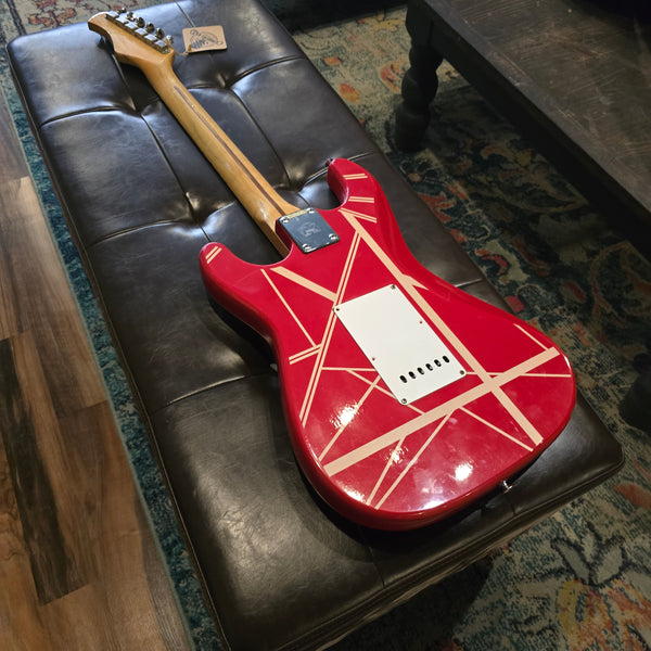 1985 Hondo H-7600 VHT - Van Halen Stripe - Red