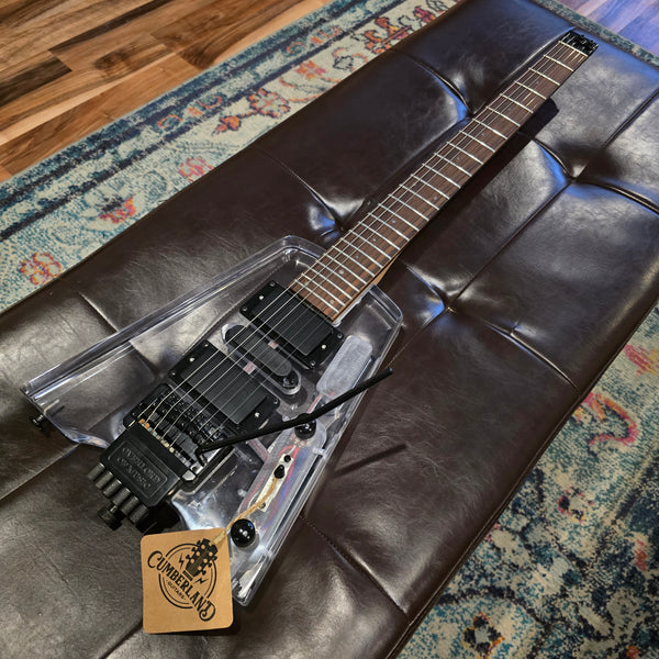 Headless Transparent Lucite LED Light Show Wedge Guitar w/Tremolo