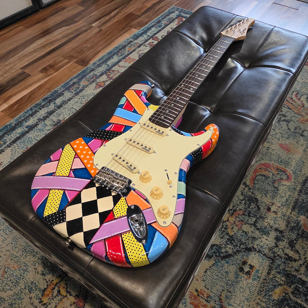 Lyman Artist Texture Series - Hand Painted - One-of-a-Kind Guitar - Multi-color - w/Gig Bag