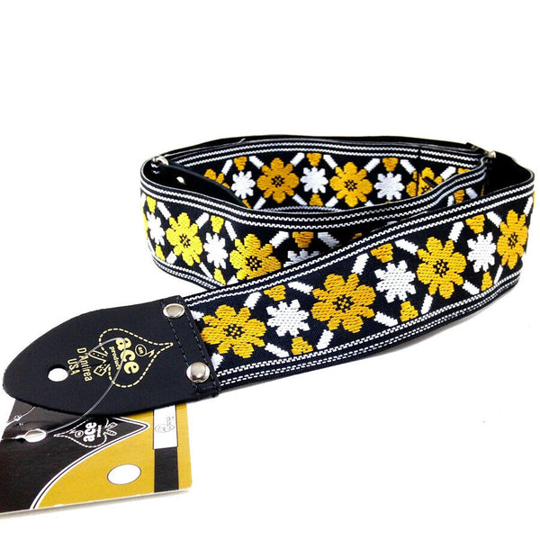 Ace D'Andrea Vintage Reissue Yellow Flower Strap