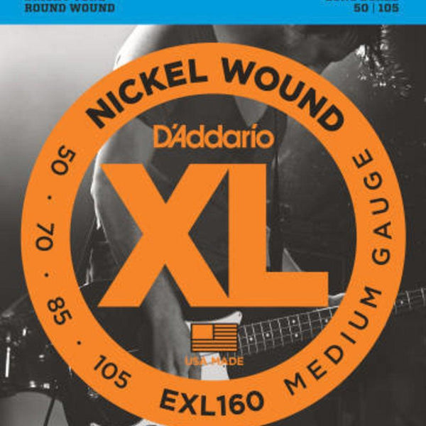 D'Addario EXL160 Gauge Nickel Wound Electric Bass Strings Medium - Cumberland Guitars
