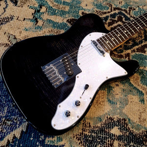 Lyman LT-300M T-Style Guitar - Ghost Black Maple Flametop - Cumberland Guitars