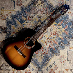 Ortega DSSUITE-C/E - Nylon String Classical Cutaway AE - Tasting Room Series - Distressed Burst - Cumberland Guitars