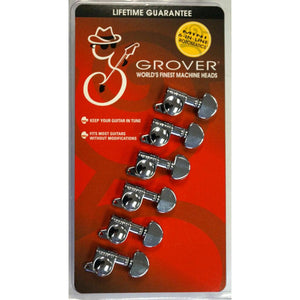 Grover 406C6 Mini Locking Rotomatic Guitar Tuners 6 Inline - Chrome - Cumberland Guitars