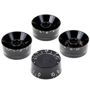 Black LEFT HANDED Speed Knobs 4 Pack for Guitar Bass Universal Volume & Tone Lefty LH - Cumberland Guitars