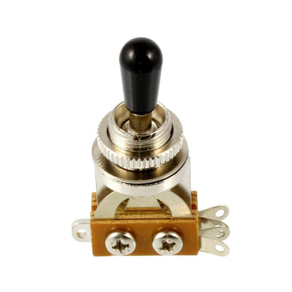 Straight Short 3-way Economy Toggle Switch with Black Tip