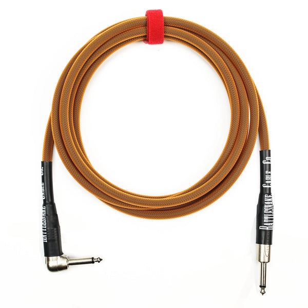 Rattlesnake Cable Co. - 20' Guitar Cable - Copper - Straight to Angled - Cumberland Guitars