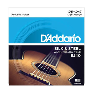 D'Addario EJ40 Silk & Steel Warm Mellow Tone Acoustic Guitar Strings - Cumberland Guitars