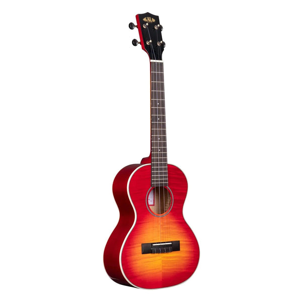 Kala Gloss Flame Maple Cherry Burst Tenor Uke - Ukulele - Cumberland Guitars
