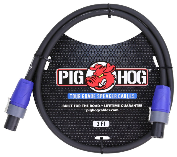 Pig Hog Tour Grade Speakon Speaker Cable - 3' - Cumberland Guitars