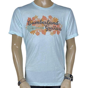 Cumberland Guitars - Flower Power T-Shirt - Ice Blue - Cumberland Guitars