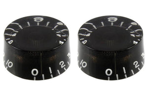 Black Speed Knobs - Universal - For Guitar or Bass - Set of 2 - Cumberland Guitars