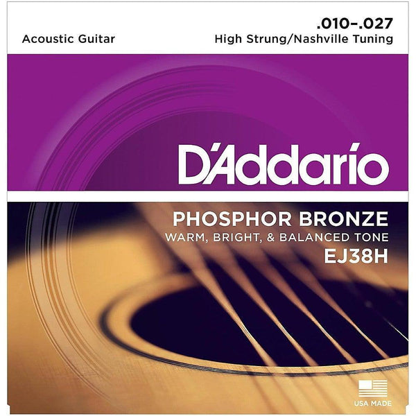 D'Addario EJ38H Phosphor Bronze Acoustic Guitar Strings, High Strung/Nashville Tuning, 10-27 - Cumberland Guitars