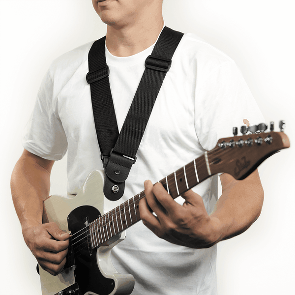 D Addario Dual Shoulder Dare Universal Guitar and Bass Strap Woven Black