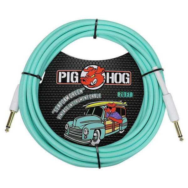 Pig Hog PCH20SG 20' Seafoam Green Instrument Cable Guitar Bass - Cumberland Guitars