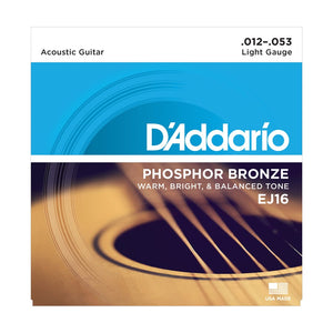 D'Addario EJ16 Phospher Bronze Light Acoustic Guitar Strings 12-53 - Cumberland Guitars