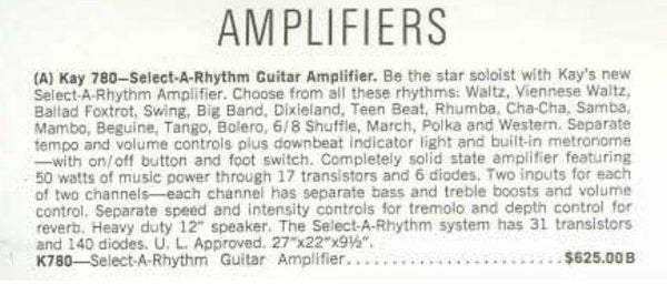 1967 Kay Model 780 - Select-A-Rhythm - Drum Machine Guitar Amp