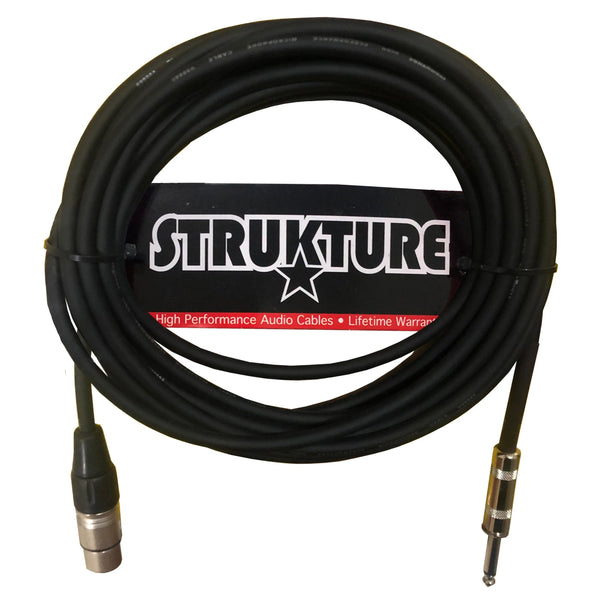 Strukture 20' HiZ Microphone Cable XLR Female to 1/4" Male