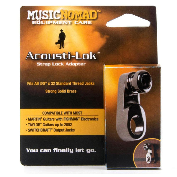Music Nomad MN271 Acousti-Lok - Strap Lock Adapter for Acoustic Guitar Metric Output Jack - Cumberland Guitars