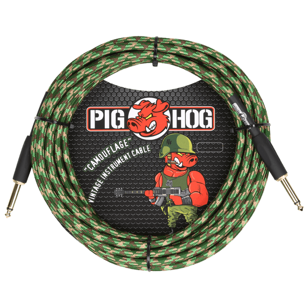 Pig Hog PCH20CF 20' Camouflage CAMO Instrument Cable Guitar Bass - Cumberland Guitars