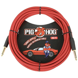 Pig Hog PCH20CA 20' Candy Apple Red Instrument Cable Guitar Bass - Cumberland Guitars