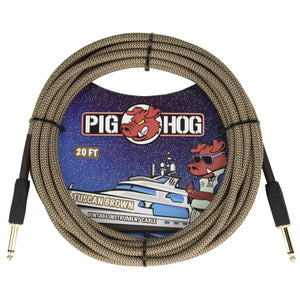 Pig Hog 20' Braided Guitar Cable - Tuscan Brown - PCH20TBR - Cumberland Guitars